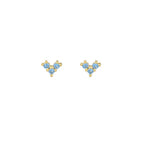 Classic Dark Blue Zircon Triangle Square Piercing Earrings Steel