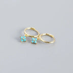 2PC Stainless Steel Cubic Zirconia Small Hoop Earrings Helix Tragus