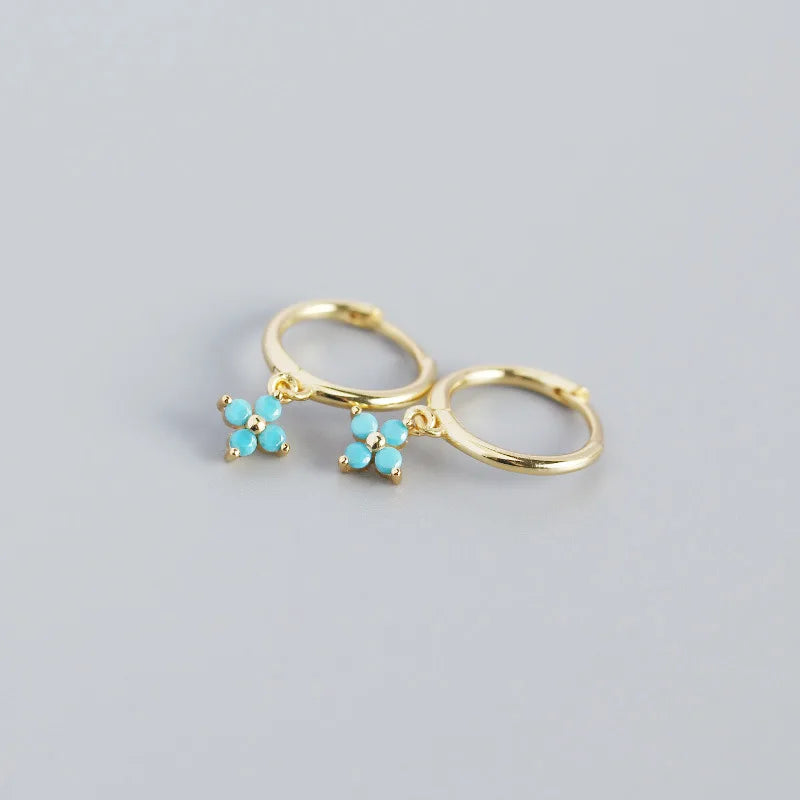 2PC Stainless Steel Cubic Zirconia Small Hoop Earrings Helix Tragus