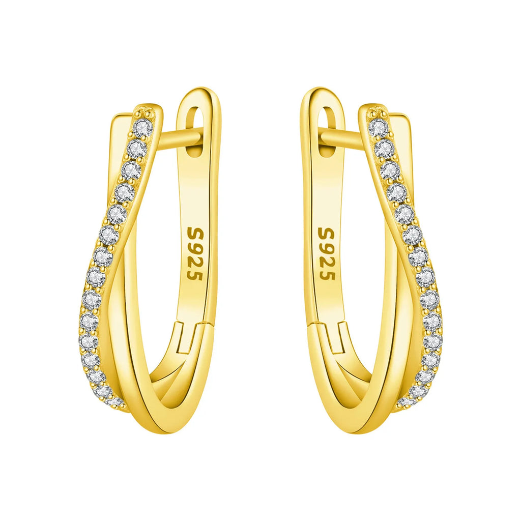 925 Sterling Silver Simple Diamond Shaped Ear Hook Hoop Earrings Jewellery