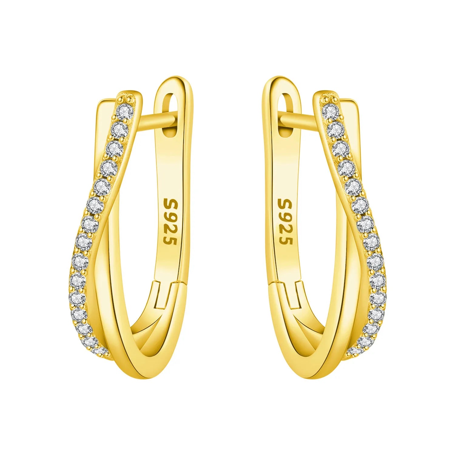925 Sterling Silver Simple Diamond Shaped Ear Hook Hoop Earrings Jewellery