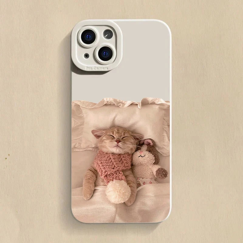 Funny Cute Cat Silicone Case for Samsung Galaxy A14 A34 A54 S23 S22