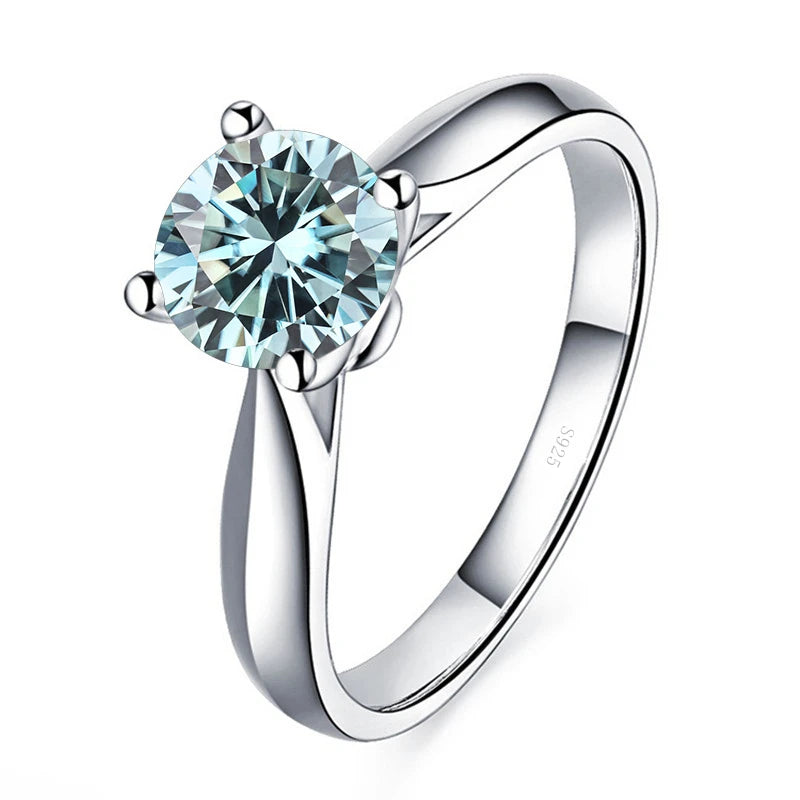 JoyceJelly 2 Carat D Color VVS Moissanite Ring with GRA Certificate Original Sterling Silver 925 Jewelry For Women Wedding Bands