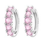 925 Sterling Silver Animal Plant Green Zircon Circle Hoop Earrings Jewellery