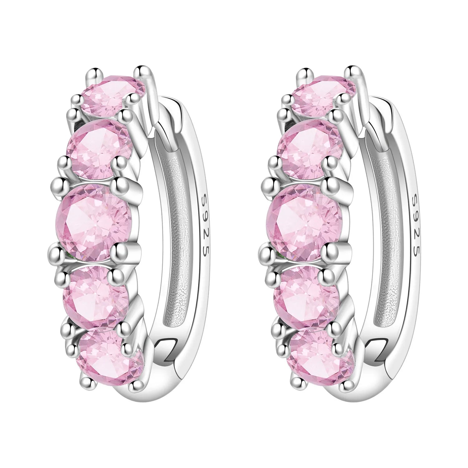 925 Sterling Silver Sparkling Blue Yellow Zircon Hoop Earrings Jewellery Gift