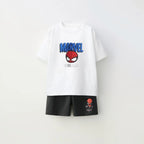 Boys Spiderman Summer T-Shirt & Shorts 2pc Set Kids Cartoon Casual Tracksuit