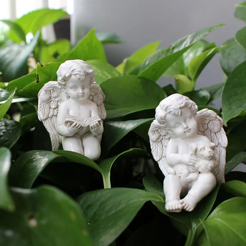 5pcs Miniature Baby Angels Flowerpot Decor Figurines Fairy Garden Bonsai Accessories