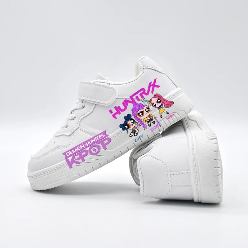 K-pop Girls Fashion Trainers 2026 Hunters Print White Sport Shoes