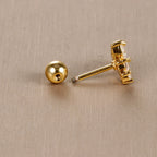 Vintage Gold Plated Stainless Steel Butterfly Studs Snowflake Zircon