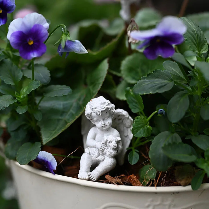 5pcs Miniature Baby Angels Flowerpot Decor Figurines Fairy Garden Bonsai Accessories
