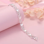 Romantic Heart Bracelet 925 Sterling Silver Women Valentine's Day Gift