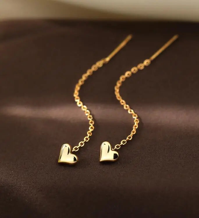 Vintage Long Tassel Geometric Square Drop Earrings Korean Thread