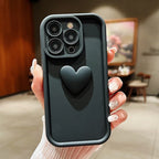 3D Love Heart Pink Matte Case for iPhone 17 16 15 14 13 12 11 Pro Max Plus