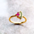 Golden Watermelon Ring 925 Sterling Silver Glam Fashion Stylish Jewellery