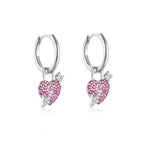 Cubic Zirconia Water Drop Hoop Earring Stainless Steel Geometry