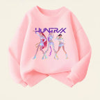 K-pop Girls O-Neck Thin Hoodies Spring Fall Casual Breathable Pullovers