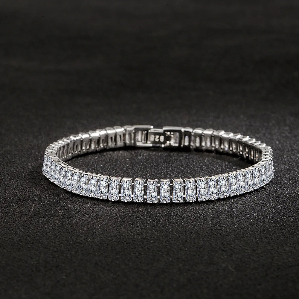 18cm Light Luxury Color Crystal Bracelet 925 Sterling Silver Women Fashion