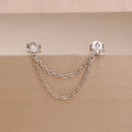 1Piece Stainless Steel Chain Tassel Star Earrings Double Piercing