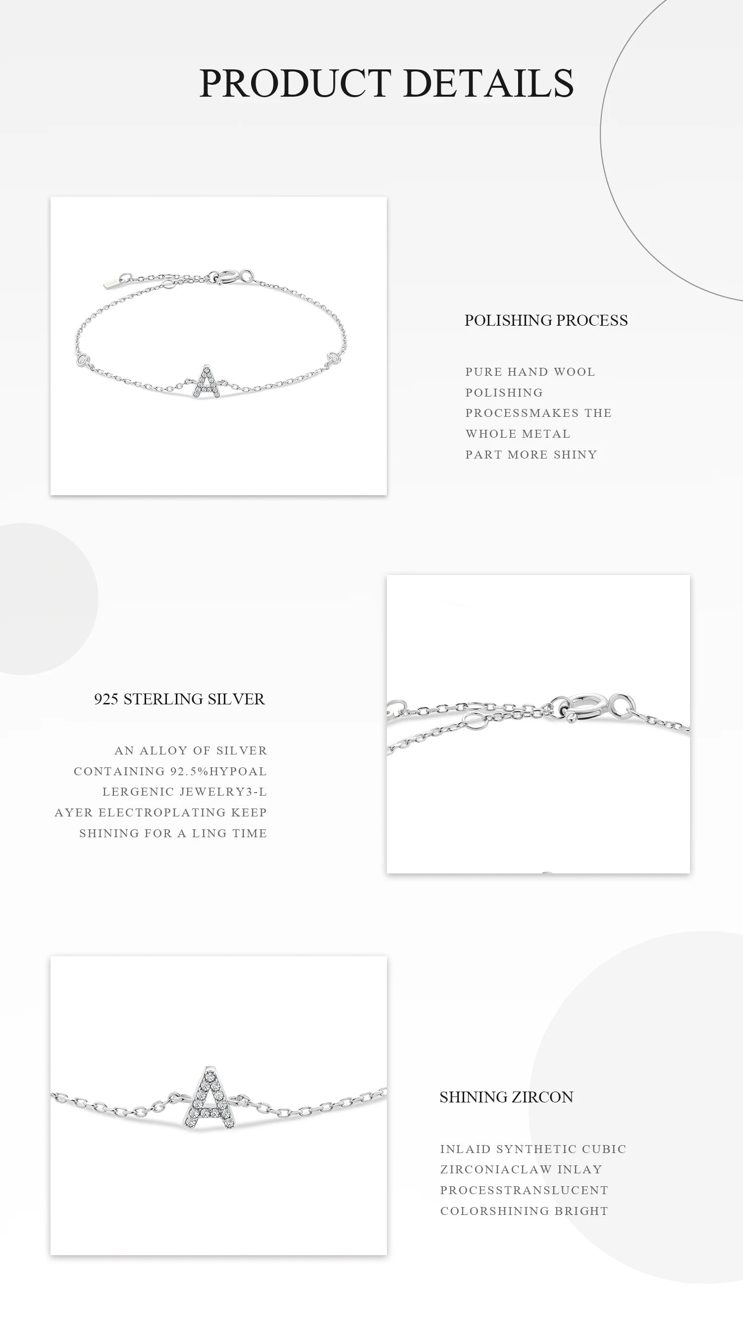 ANDYWEN 925 Sterling Silver Initial 26 Letters Alphabet Monogram Gold Name Bracelet Crystal CZ Zircon 2021 Fashionable Jewelry