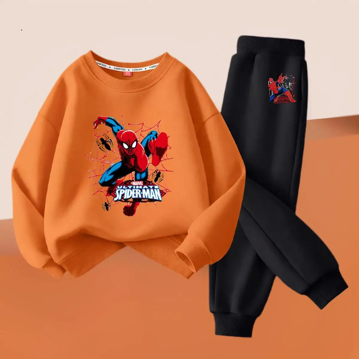 Kids Spiderman Pullover & Long Pants Two Piece Suit Children's Sweatsuit