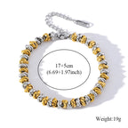 Gold Colour Stainless Steel Bangle 18K Plated Heart Wrist Chain