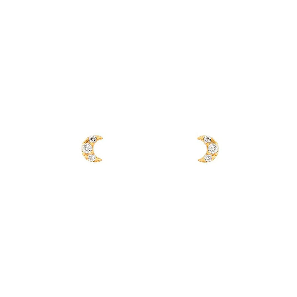 New Stainless Steel Cubic Zirconia Chain Hoop Earring Star Moon