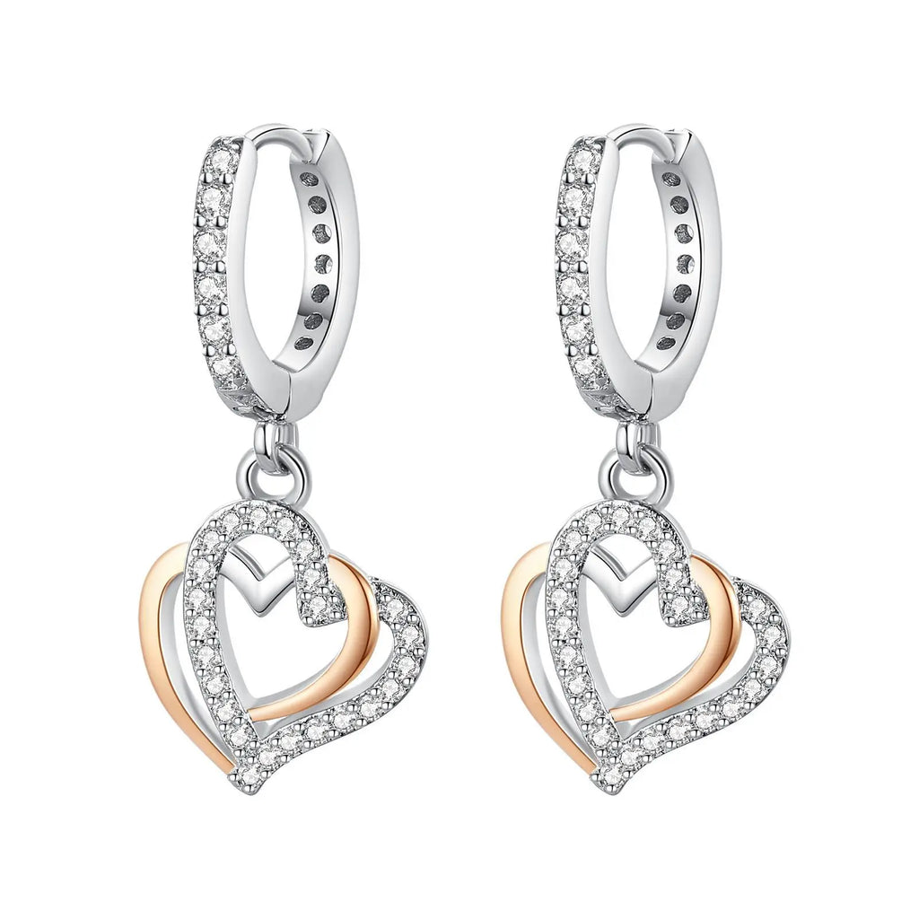 925 Sterling Silver Personality Asymmetric Drop Earrings Versatile Jewellery