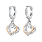 925 Sterling Silver Personality Asymmetric Drop Earrings Versatile Jewellery