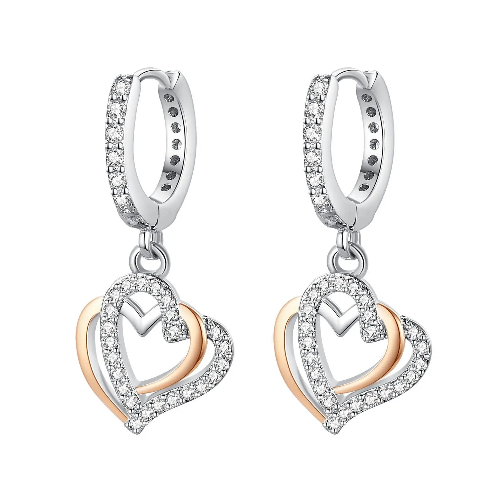 925 Sterling Silver Personality Asymmetric Drop Earrings Versatile Jewellery