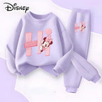 Disney Girls Long Sleeve Pullover Set Spring Casual Hoodies and Joggers