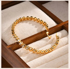 Cubic Zirconia Tennis Bracelet for Women, 18K Gold Plated Stainless Steel CZ Chain, Bridesmaid Jewelry Non Tarnish