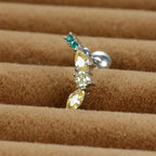 12 Styles Crystal Zircon Mini Fruit Stud Earrings Stainless Steel