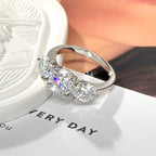 4cttw Round Moissanite Wedding Engagement Ring 14k Gold Filled 3-Stone Band