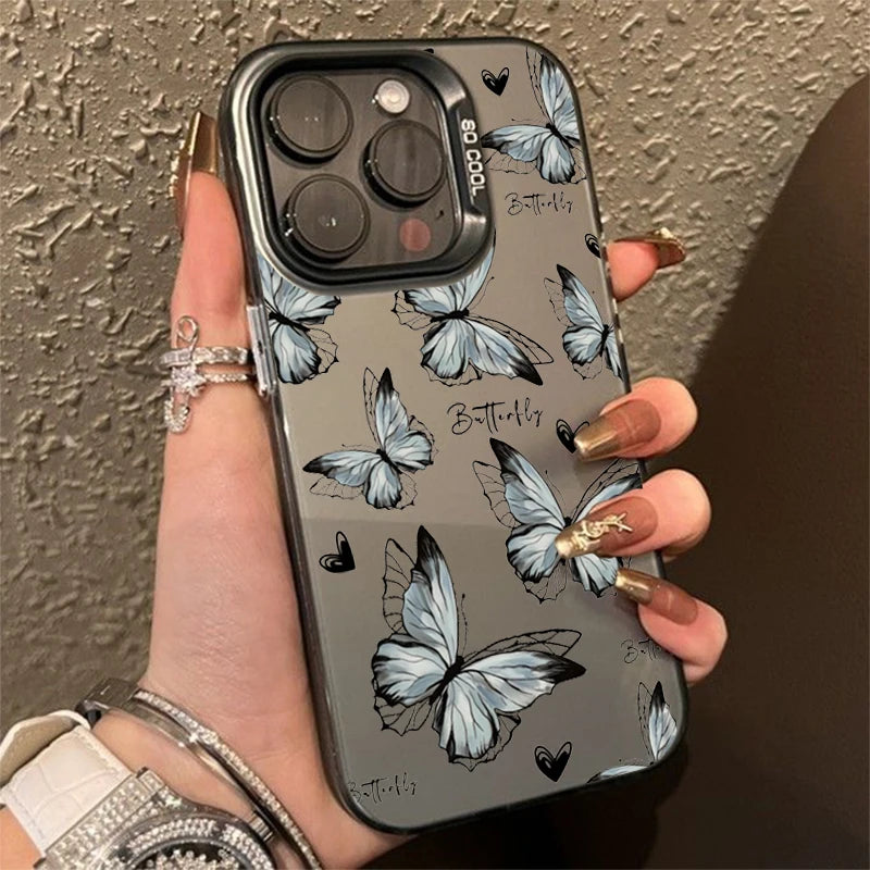 Black Butterfly Flowers IMD Case for Redmi Note 14 13 12 11 Pro