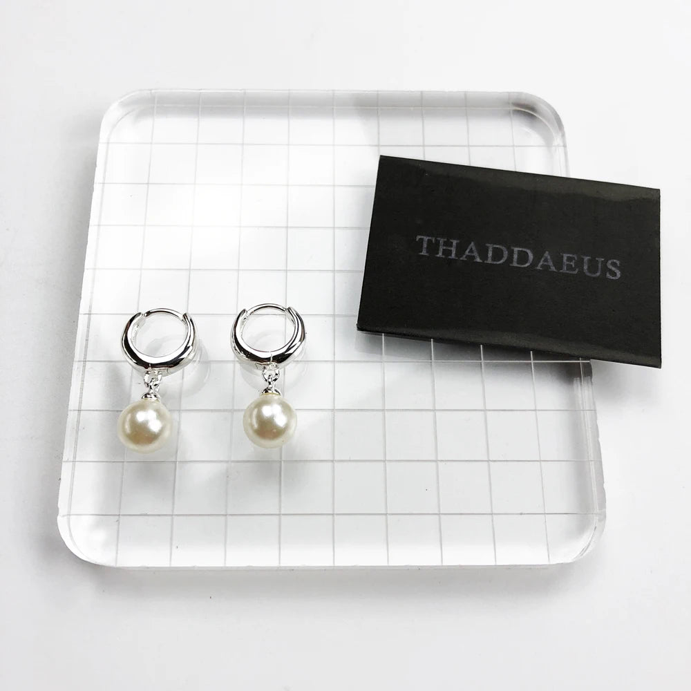 Pearl Hinged Hoop Earrings Creole 925 Sterling Silver Glam Romantic
