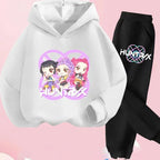 Toddler Girls Kpop Demon Hunters Fashion Hoodie & Sweatshirt Set Kids Suit