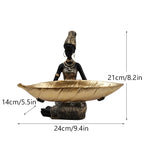 Black Woman Tray Entrance Porch Decoration Key Candy Holder Luxury Modern Home Decor