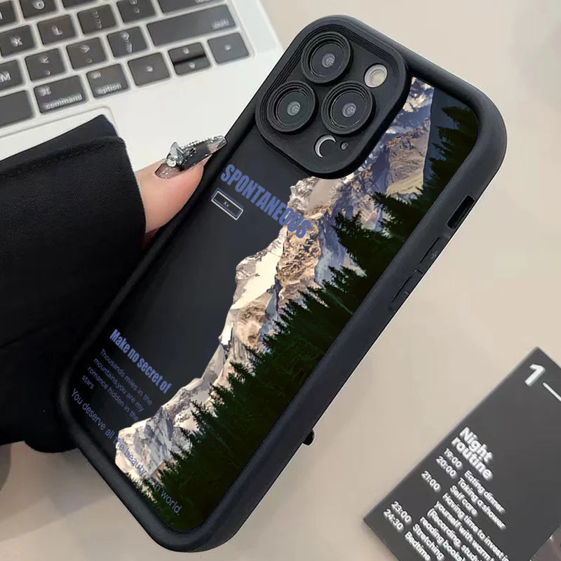 Landscape Mountain Train Case for iPhone 16 15 14 13 12 11 Pro Max XR 7 8