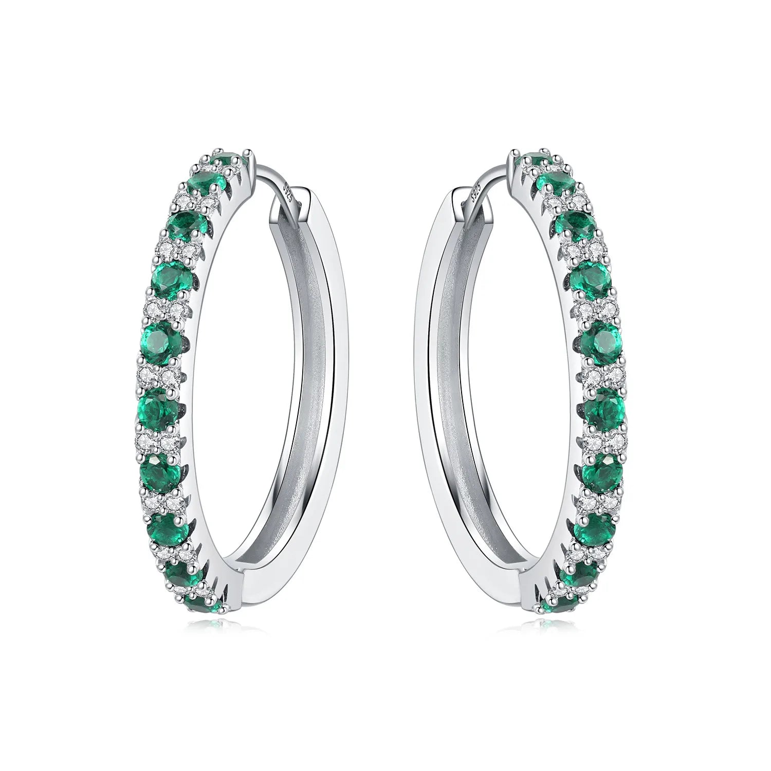 925 Sterling Silver Crystal Circular Eardrops Fashion Versatile Drop Earrings