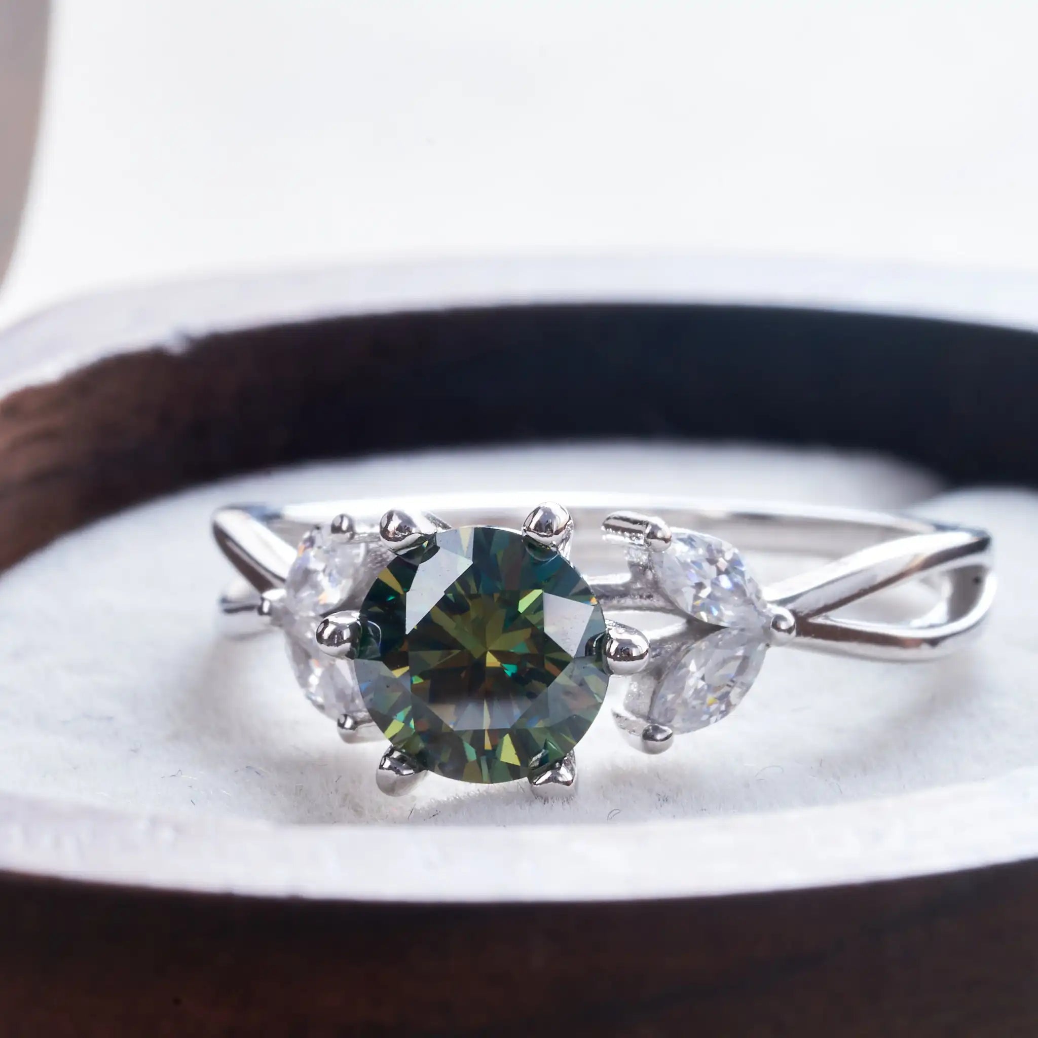 Original 925 Sterling Silver Ring  blue Moissanite Diamonds with Certificate Fine Jewelry Wedding Engagement Rings for Women