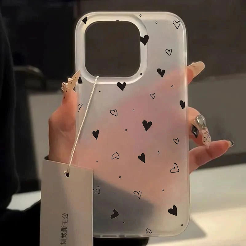 Small Love Heart Clear Case for iPhone 17 16 15 14 13 12 Pro Max