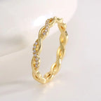 925 Sterling Silve Wedding Band Eternity Rings for Women Brilliant Round Zirconia Thin Elegant Female Fine Jewelry