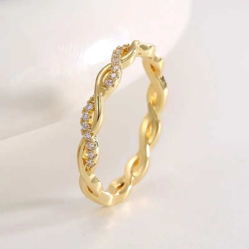925 Sterling Silver Wedding Band Eternity Ring Brilliant Round Zirconia Thin Elegant Fine Jewellery