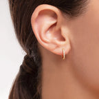 Gold Plated Hinged Hoop Earrings Creole 925 Sterling Silver Trendy