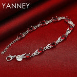 925 Sterling Silver 8-inch Coloured Zirconia Bracelet Women Jewellery Gift
