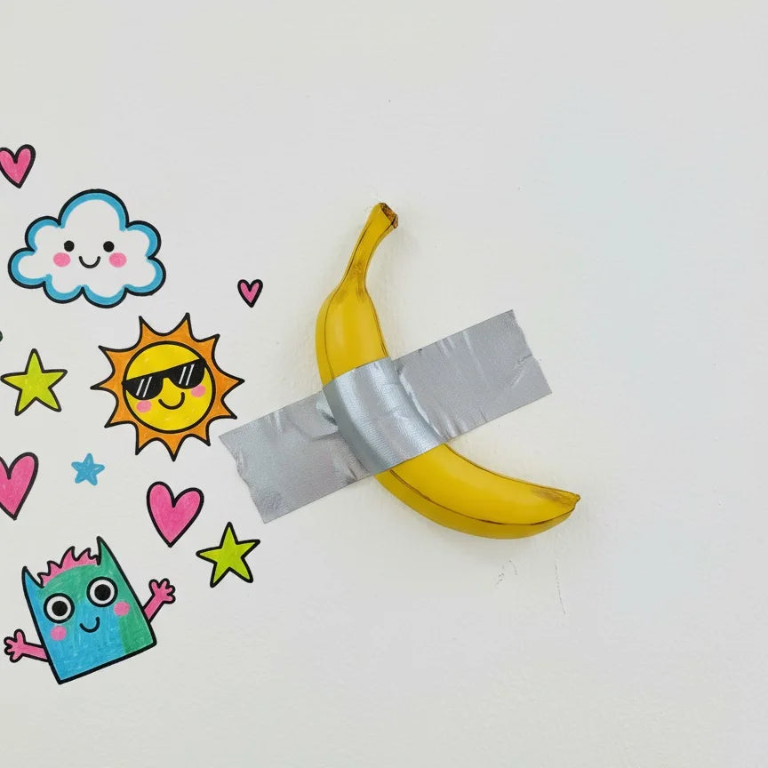Resin Tape Banana Comedian Figurine Wall Art Bathroom Kitchen Interior Decoration