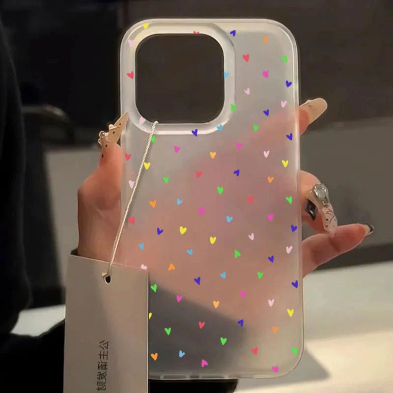 Small Love Heart Clear Case for iPhone 17 16 15 14 13 12 Pro Max