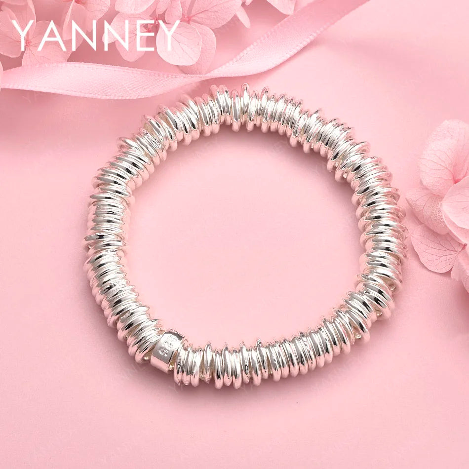 925 Sterling Silver Multi Loop Bracelet Women Hip Hop Party Jewellery Gift