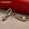 925 Sterling Silver 27mm Water Drop Earrings Women Men Hip Hop Punk Jewellery
