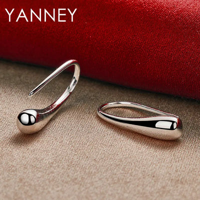 925 Sterling Silver 27mm Water Drop Earrings Women Men Hip Hop Punk Jewellery